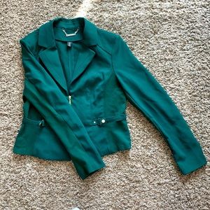 Whbm Green Ponte Moto Blazer SZ 12